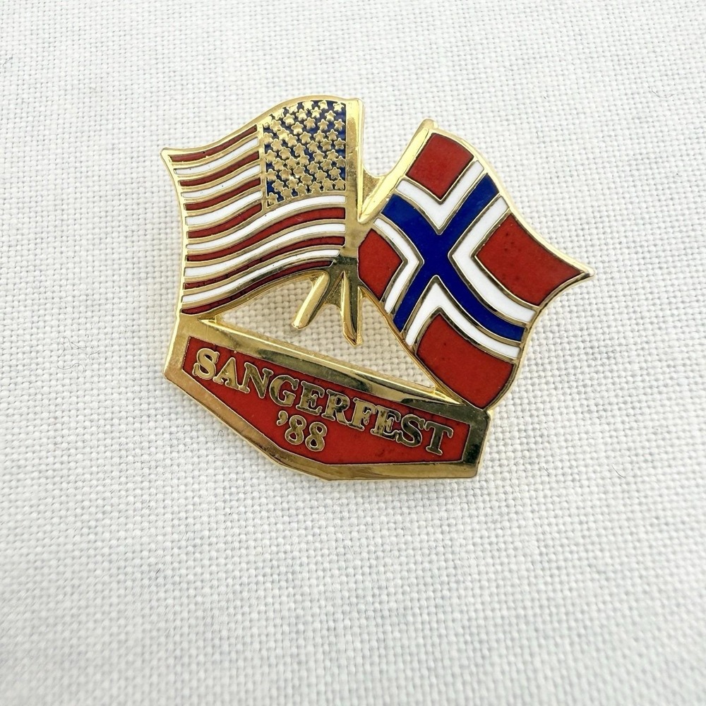 Vintage Sangerfest 1988 Sioux City‎ IA Lapel Hat Pin Norway USA Choir Music